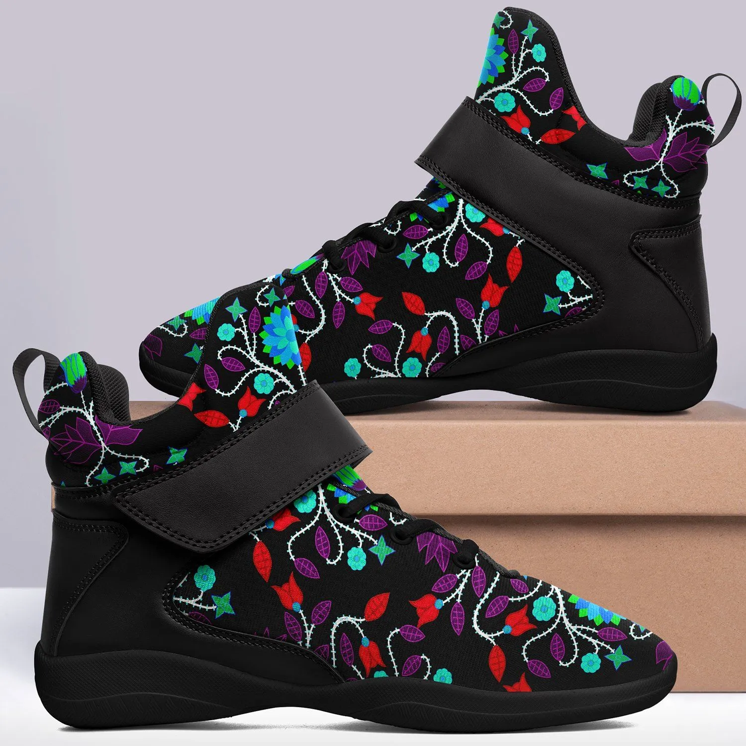 Floral Beadwork Four Clans Winter Ipottaa Basketball / Sport High Top Shoes