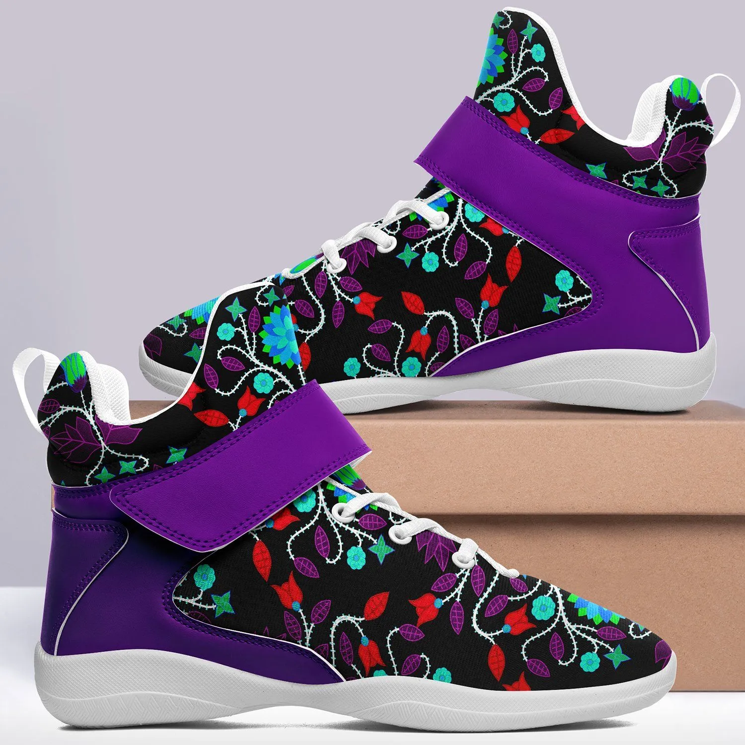 Floral Beadwork Four Clans Winter Ipottaa Basketball / Sport High Top Shoes