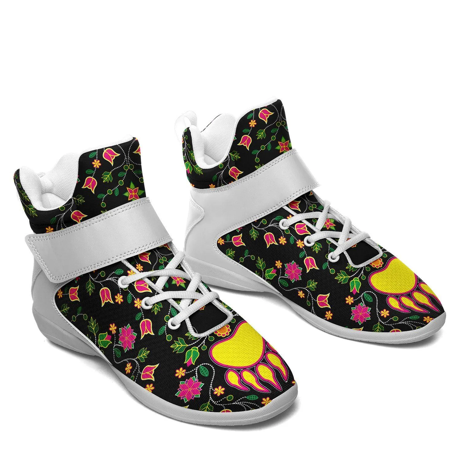 Floral Bearpaw Ipottaa Basketball / Sport High Top Shoes - White Sole