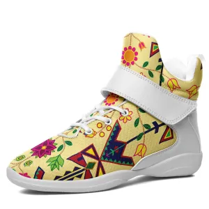 Geometric Floral Spring Vanilla Kid's Ipottaa Basketball / Sport High Top Shoes