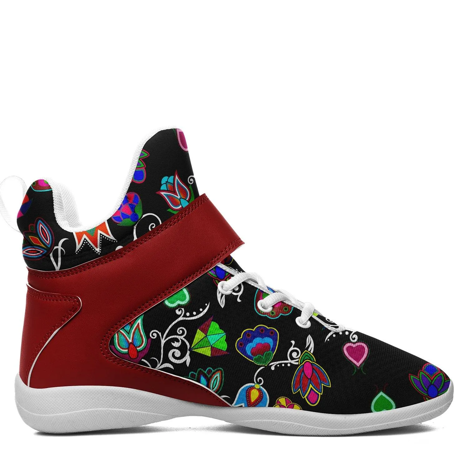 Indigenous Paisley Black Ipottaa Basketball / Sport High Top Shoes