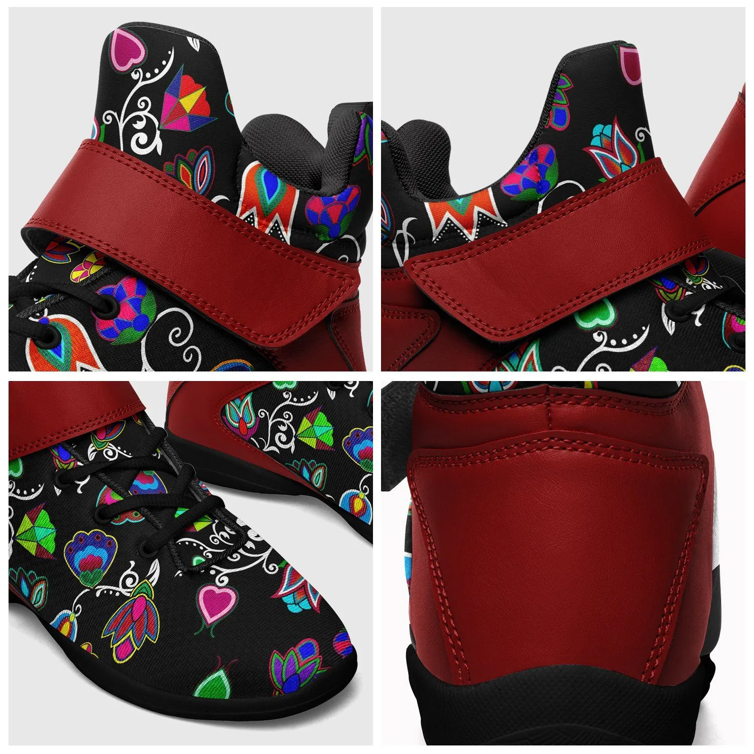 Indigenous Paisley Black Ipottaa Basketball / Sport High Top Shoes