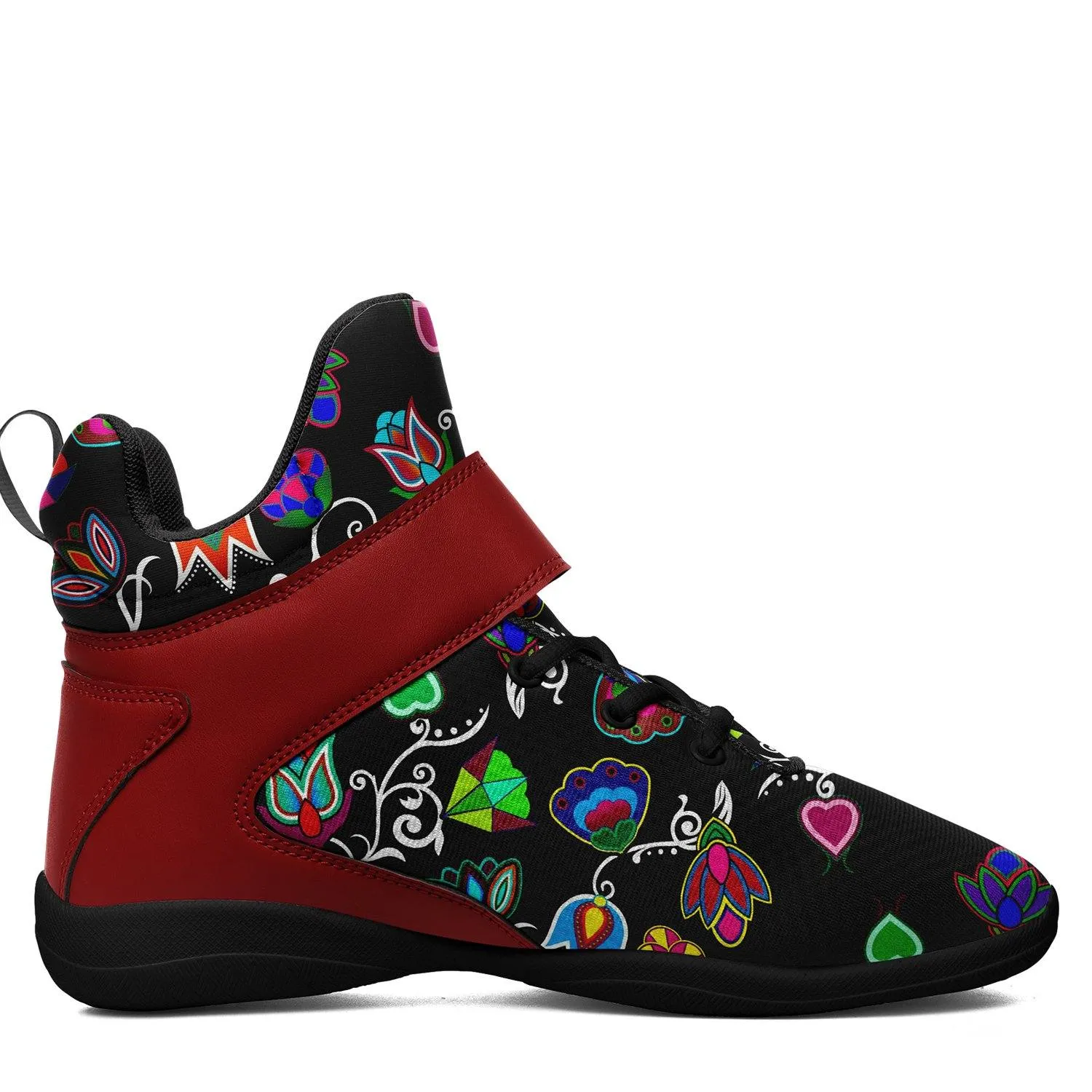 Indigenous Paisley Black Ipottaa Basketball / Sport High Top Shoes