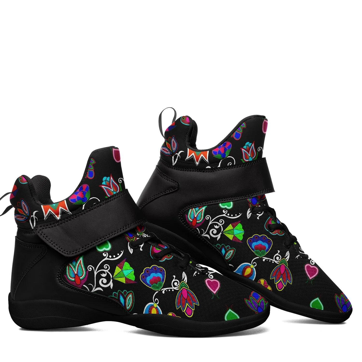 Indigenous Paisley Black Ipottaa Basketball / Sport High Top Shoes