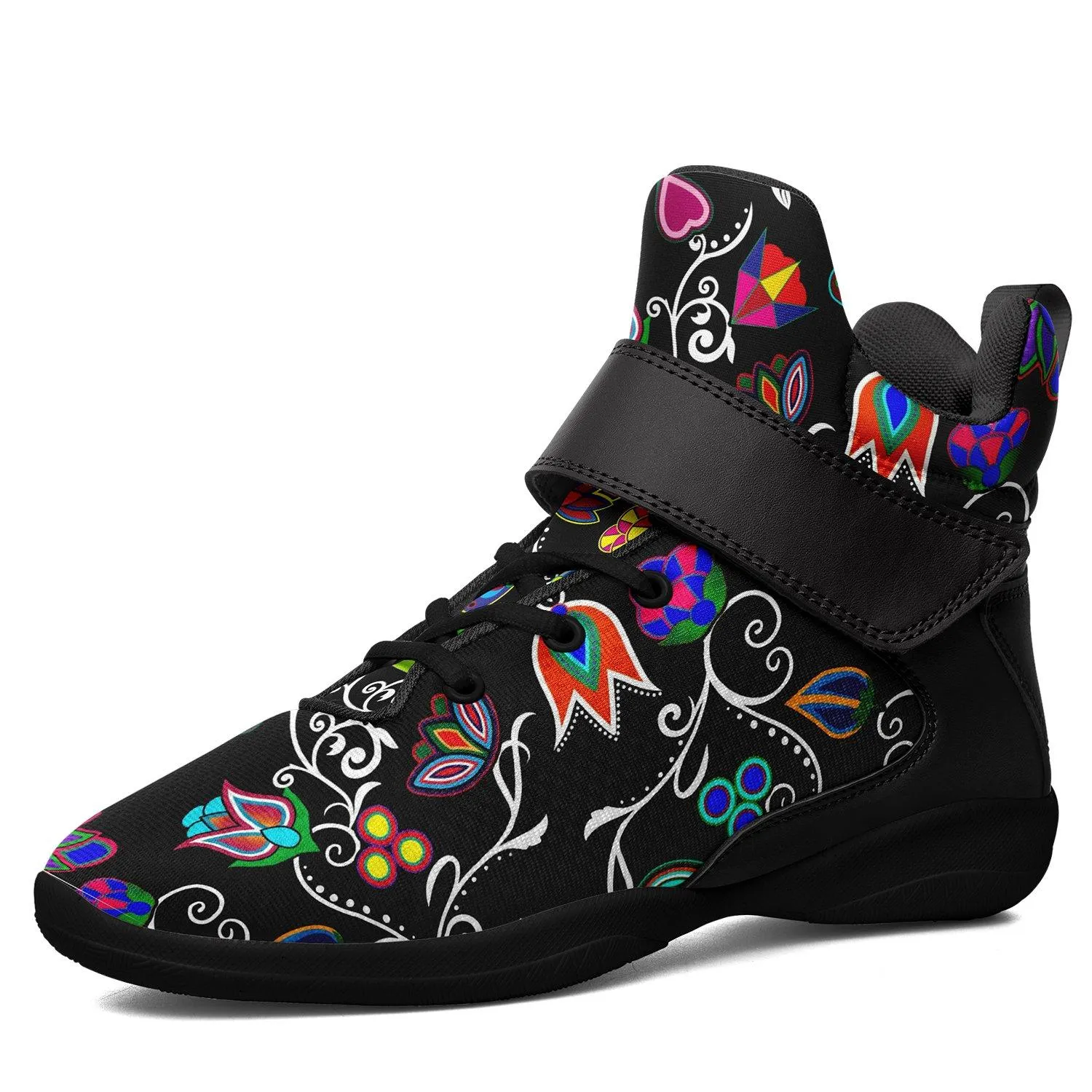 Indigenous Paisley Black Ipottaa Basketball / Sport High Top Shoes