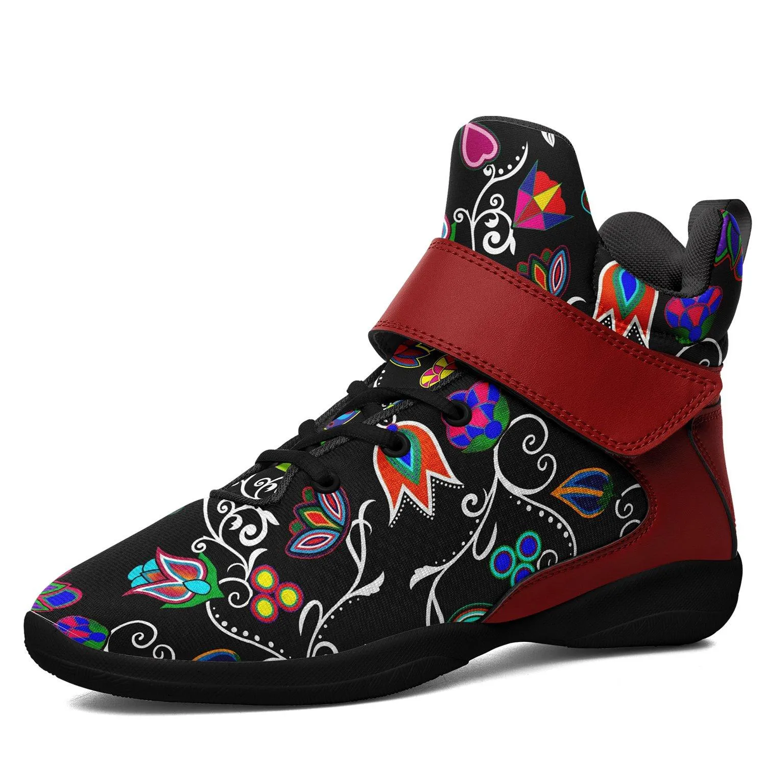 Indigenous Paisley Black Ipottaa Basketball / Sport High Top Shoes