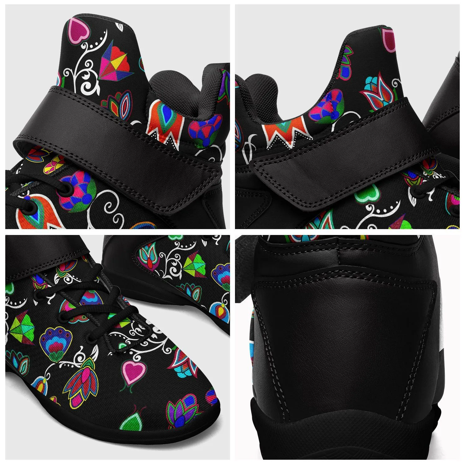 Indigenous Paisley Black Ipottaa Basketball / Sport High Top Shoes