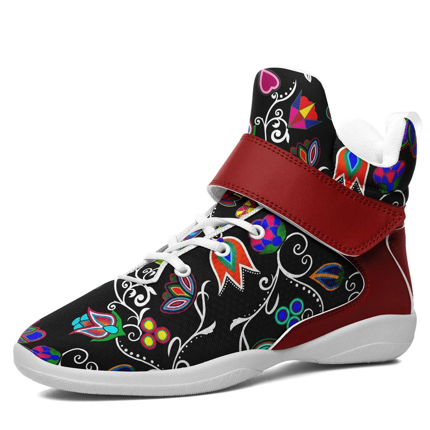 Indigenous Paisley Black Ipottaa Basketball / Sport High Top Shoes