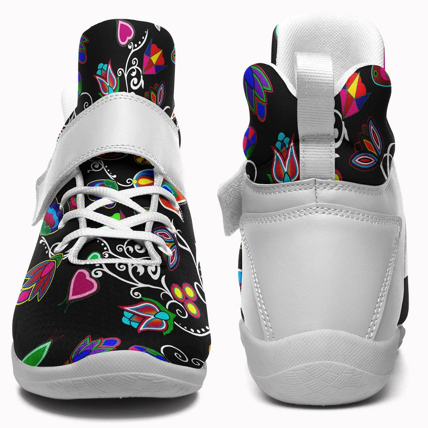 Indigenous Paisley Black Ipottaa Basketball / Sport High Top Shoes