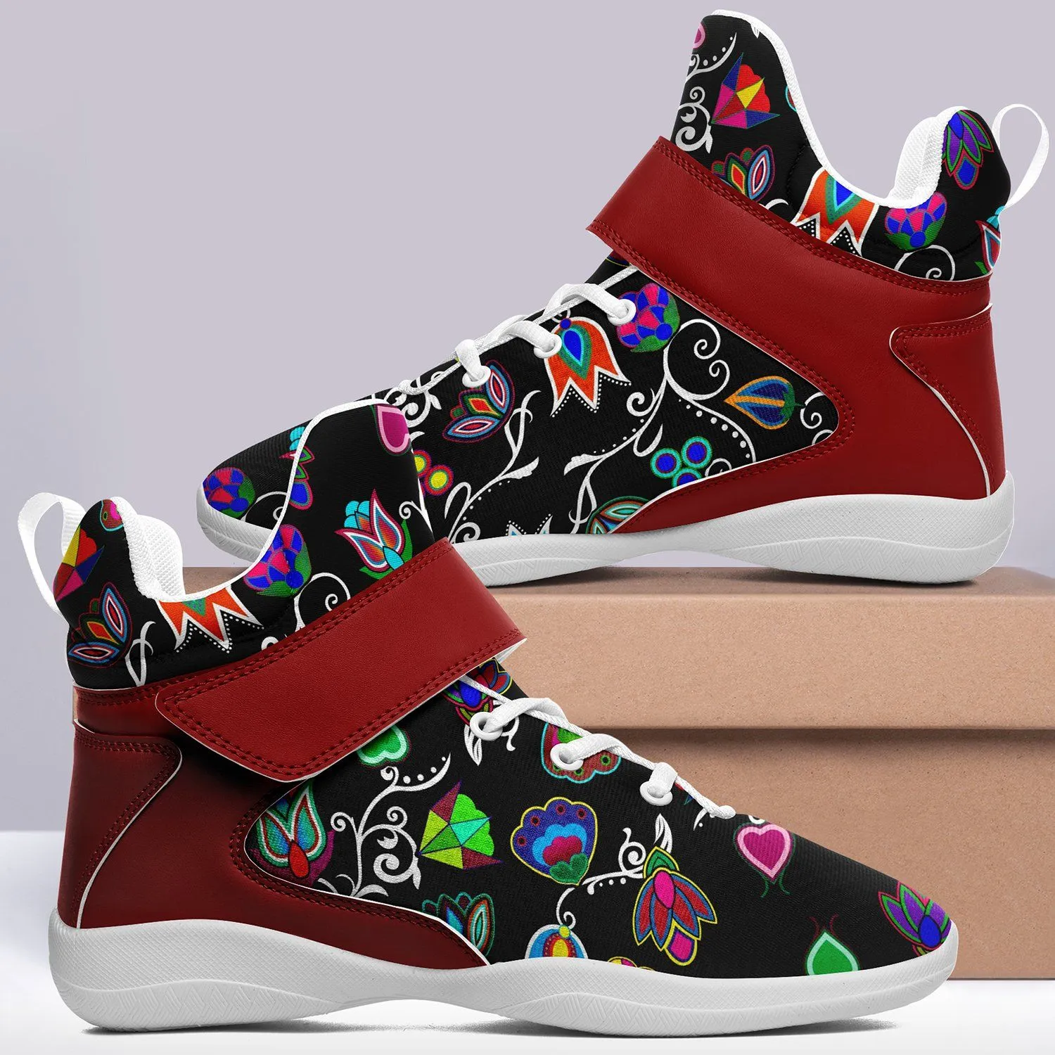 Indigenous Paisley Black Ipottaa Basketball / Sport High Top Shoes