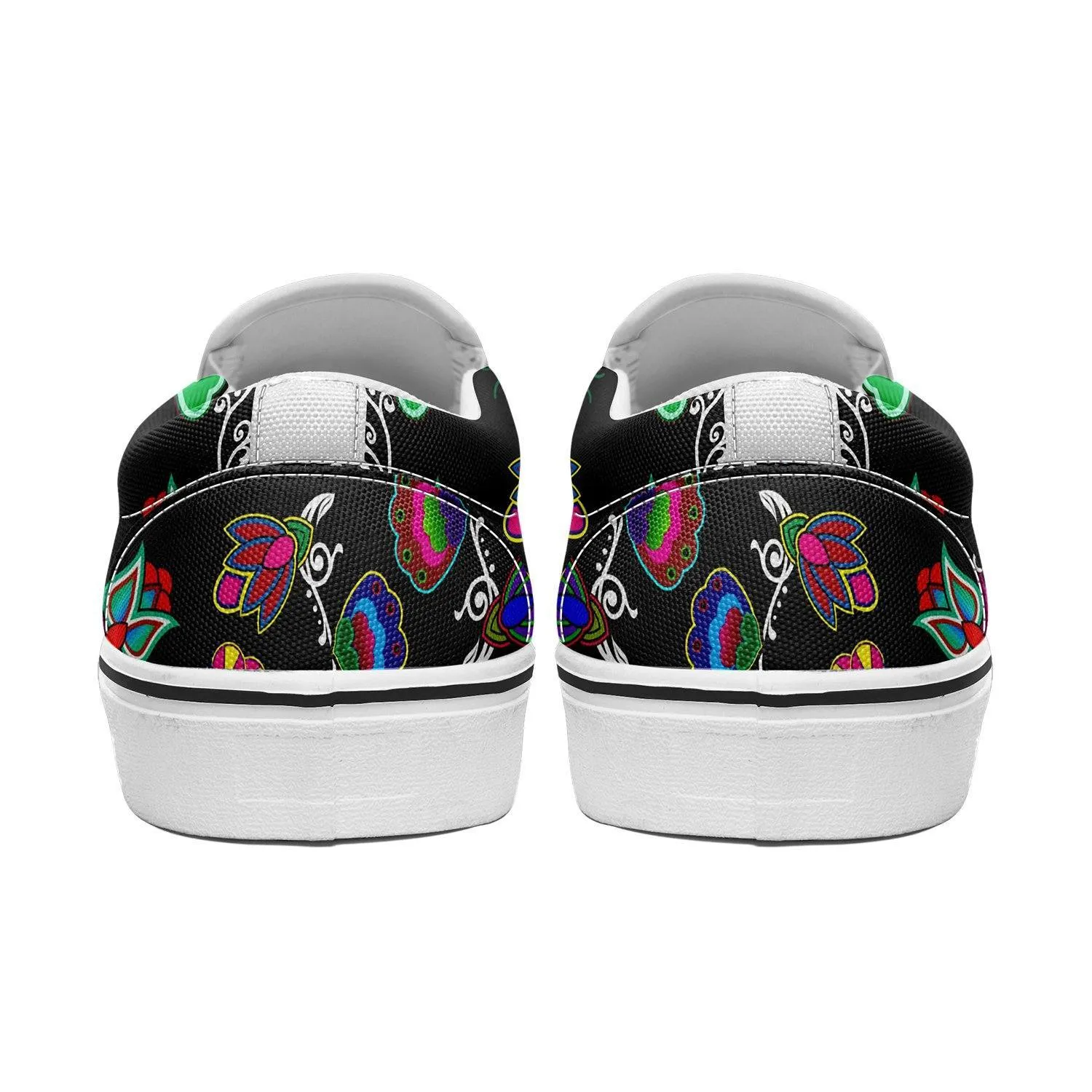 Indigenous Paisley Black Otoyimm Kid's Canvas Slip On Shoes