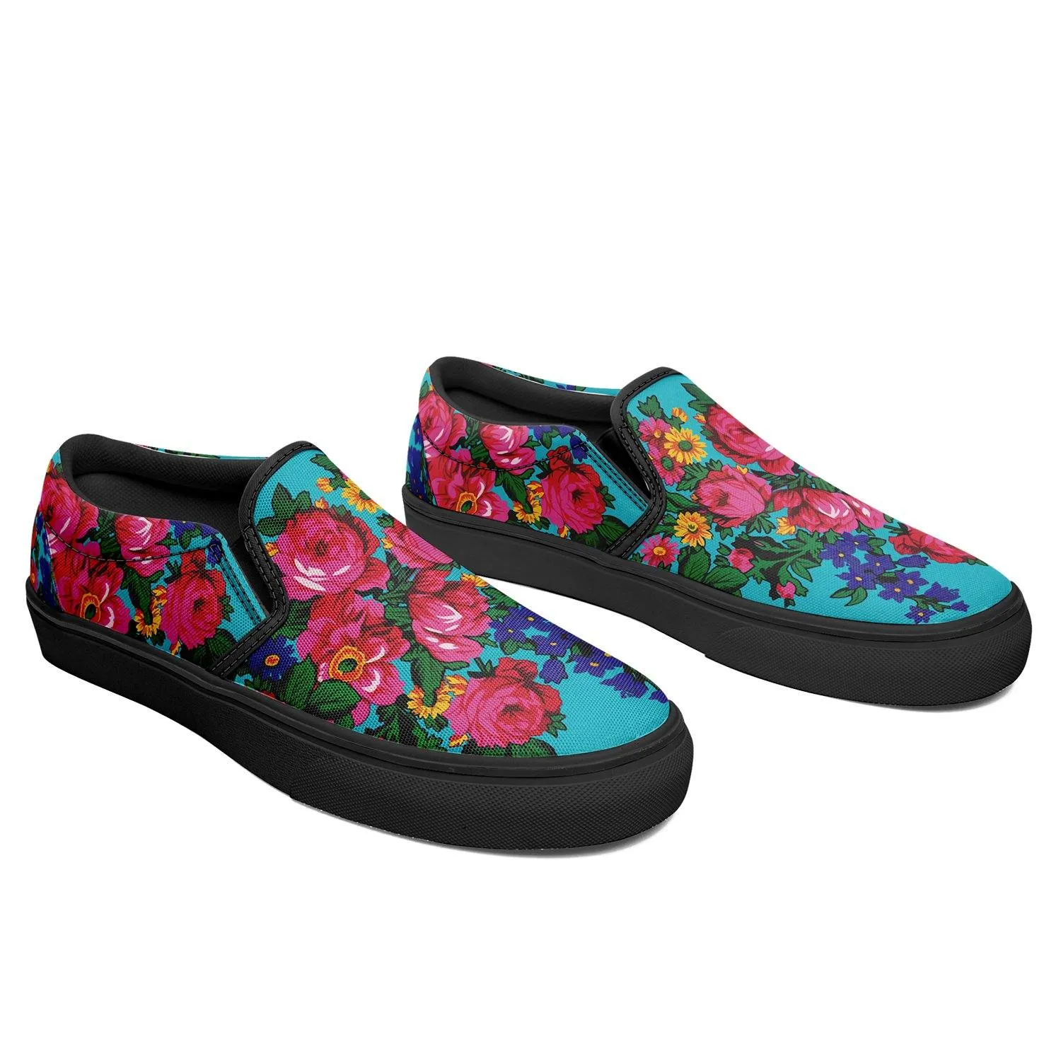 Kokum's Revenge Sky Otoyimm Kid's Canvas Slip On Shoes