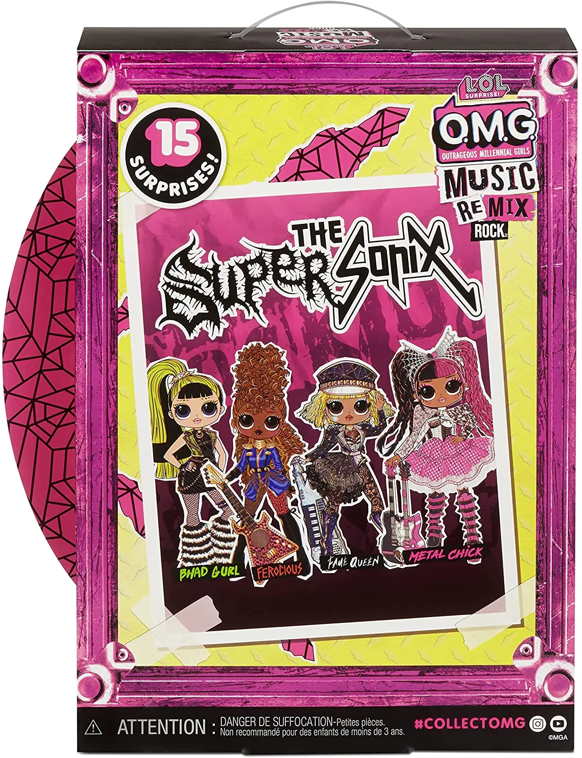 LOL Surprise OMG Remix Rock Metal Chick Fashion Doll with 15 Surprises Including Electric Guitar, Outfit, Shoes, Stand, Lyric Magazine & Record Player Playset