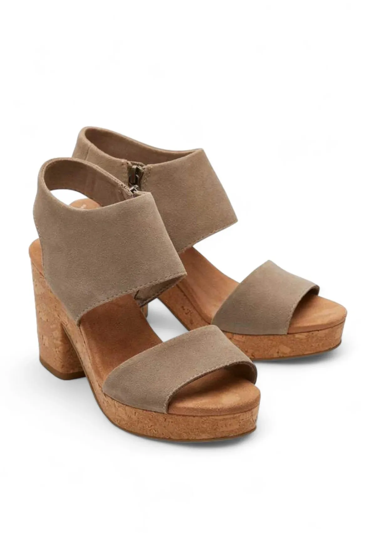 Majorca Cork Heel Sandal - Taupe