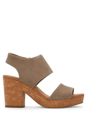 Majorca Cork Heel Sandal - Taupe