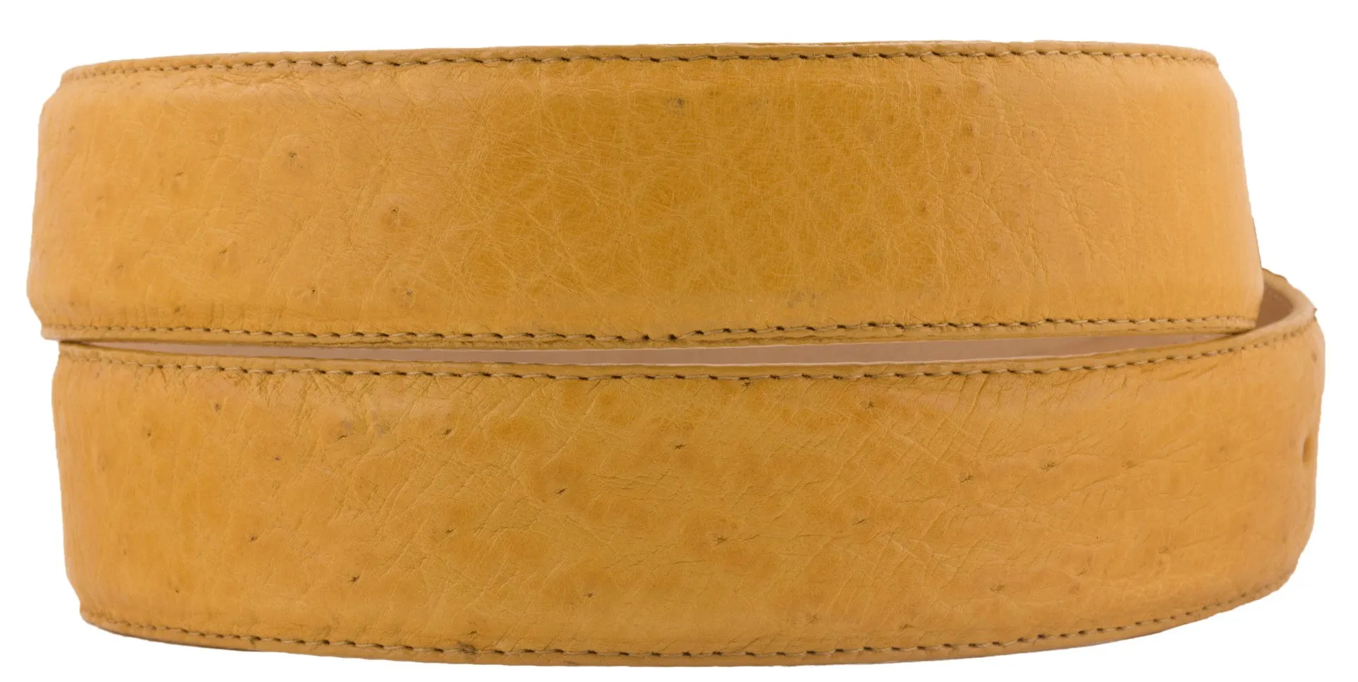 Mango Western Cowboy Belt Real Ostrich Skin Leather - Silver Buckle