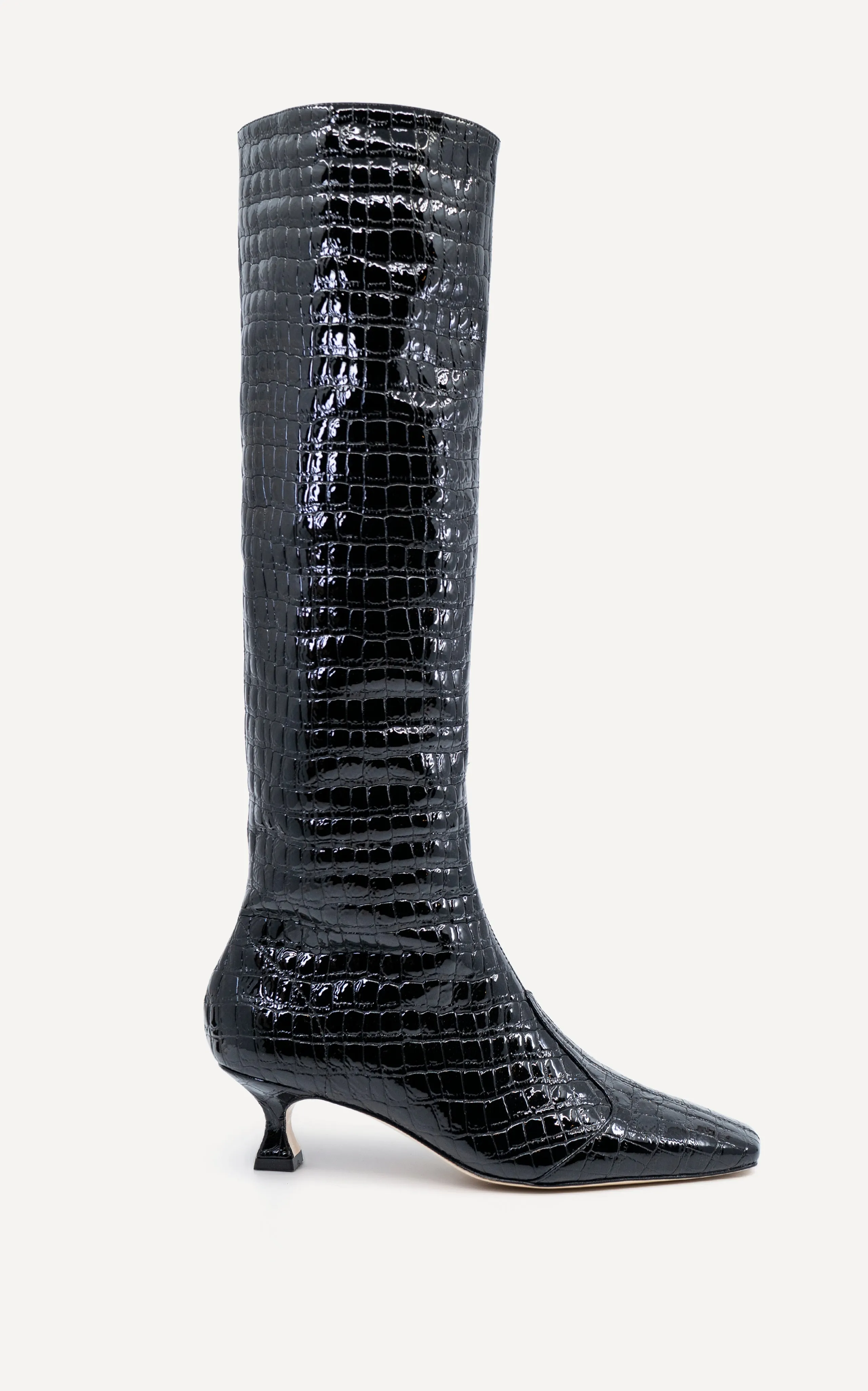 Maverick Calf Boot | Black Crocodile