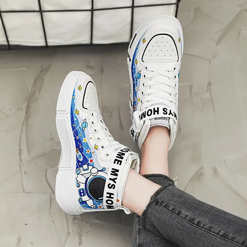 Men's Anime Sneakers, Fashion Cartoon Skateboard Shoes, Women's Hip Hop Casual Sneakers, Kid's High Top Vulcanized Shoes