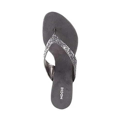 Mochi Women Gun Metal Synthetic Sandals 6-UK (39 EU)