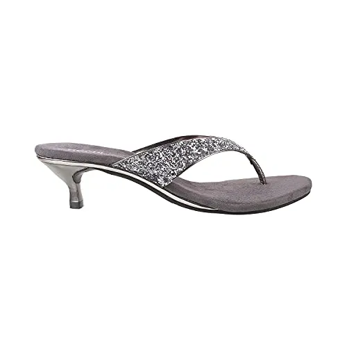 Mochi Women Gun Metal Synthetic Sandals 6-UK (39 EU)