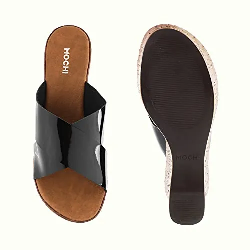 Mochi Womens Synthetic Black Mules (Size (6 UK (39 EU))