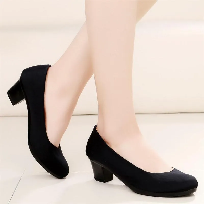 New Spring And Autumn Summer Old Beijing Cloth Shoes Women's Thin Shoes Black Work Shoes High Heels Non-slip Ceremonial Shoes