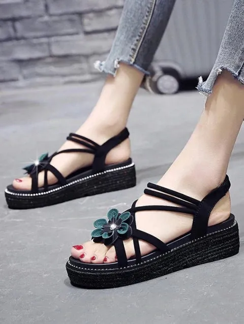 Popular Decor Flat Platform Sandals