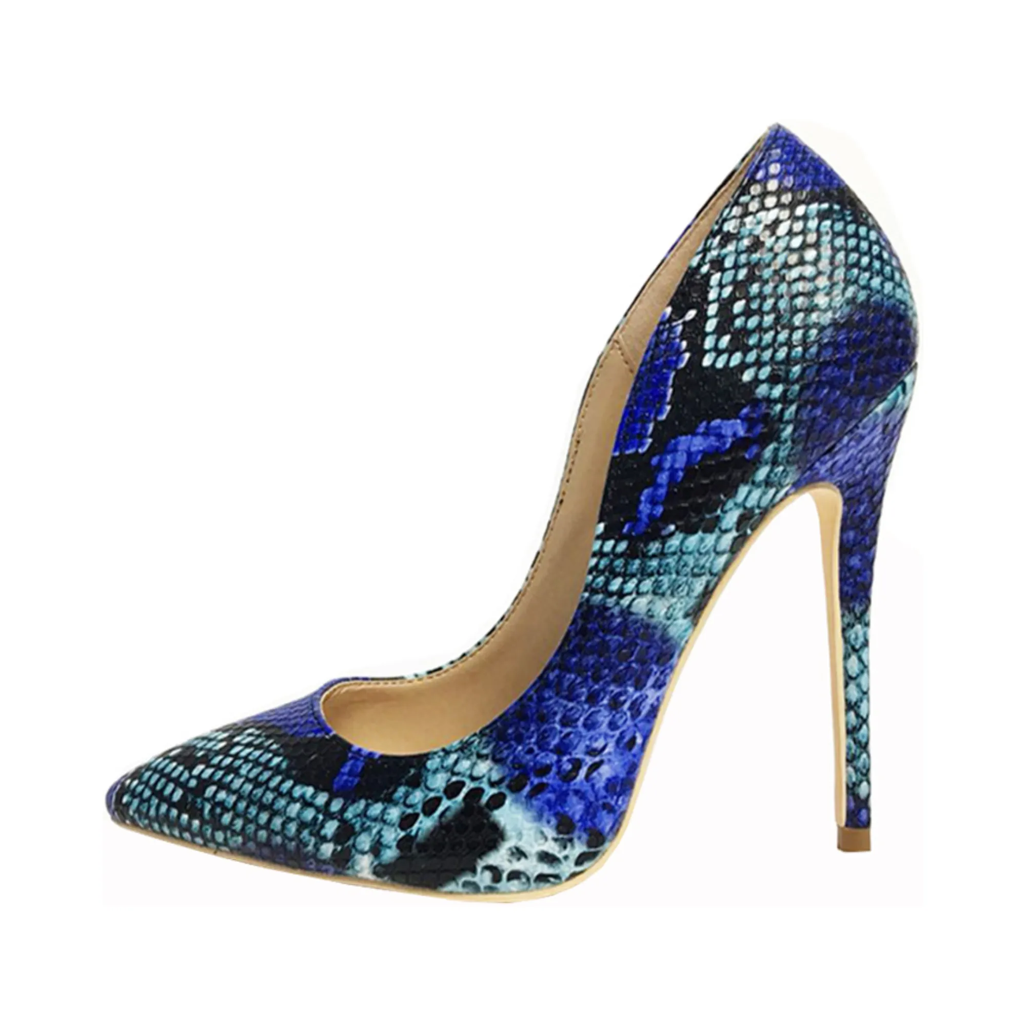 Pre Order:  Snakeskin Pattern Shallow Cut Stilettos