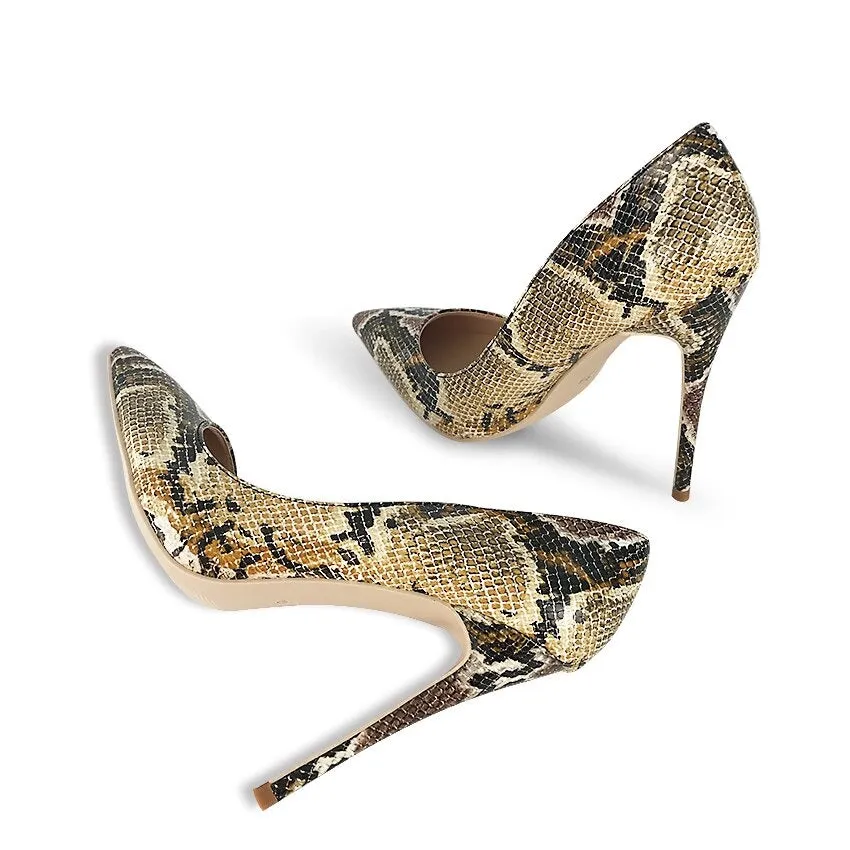 Python Chic Pointed Toe High Heel Pumps