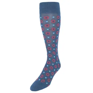 Redondo Circular Patterned Mid-Calf Mercerized Cotton Socks