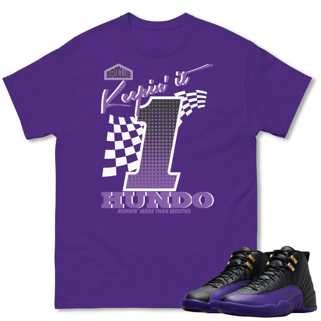 RETRO 12 FIELD PURPLE "Keep IT 100" SHIRT