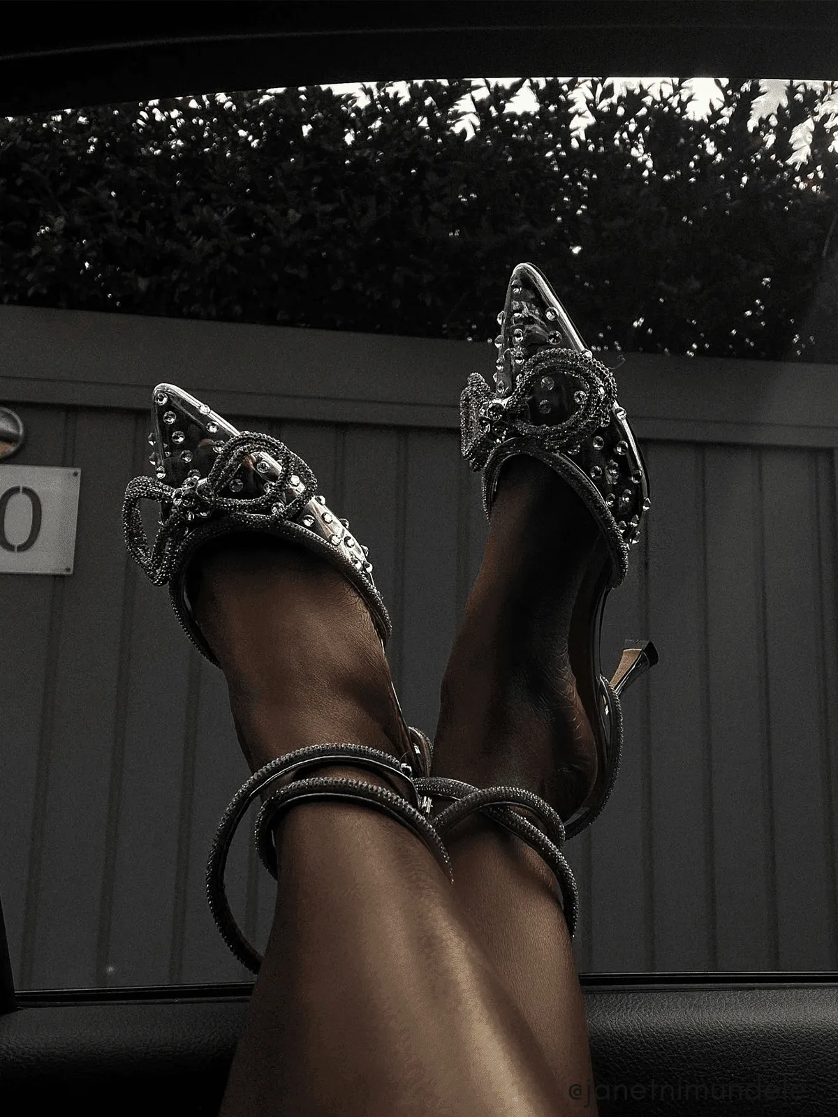 Reyna Bow Embellished Heels