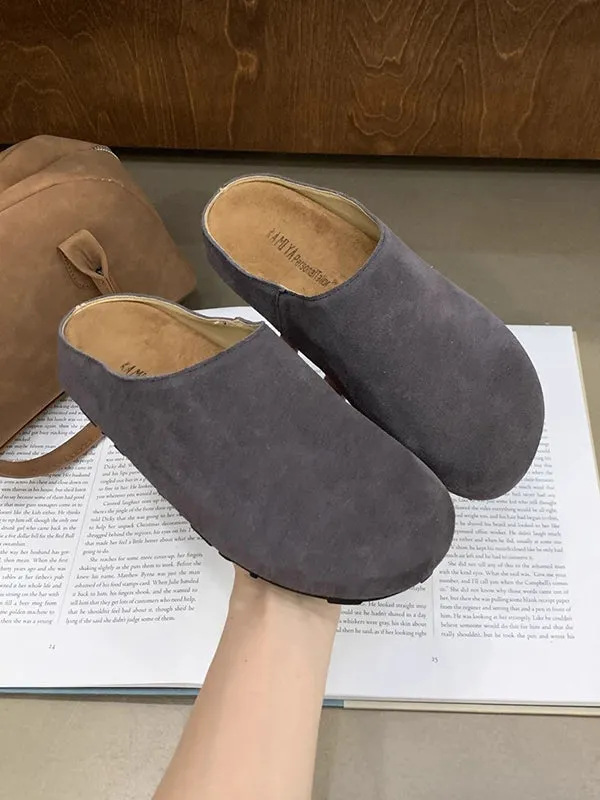 Round-Toe Split-Joint Flat Shoes Slippers&Mules