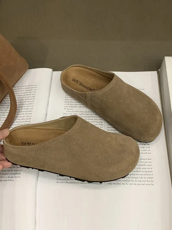 Round-Toe Split-Joint Flat Shoes Slippers&Mules