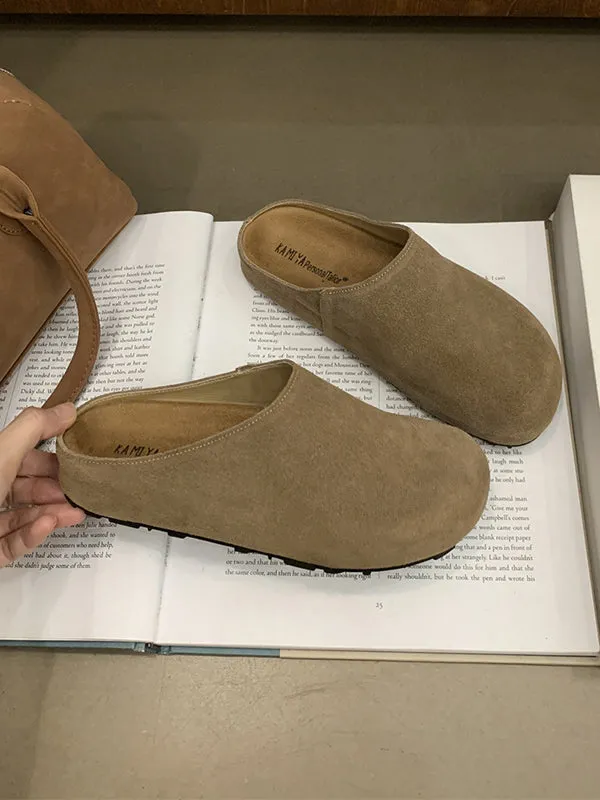 Round-Toe Split-Joint Flat Shoes Slippers&Mules