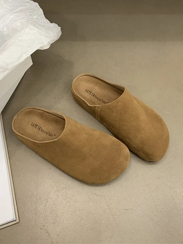 Round-Toe Split-Joint Flat Shoes Slippers&Mules