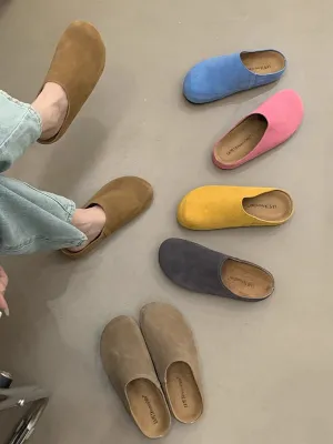 Round-Toe Split-Joint Flat Shoes Slippers&Mules