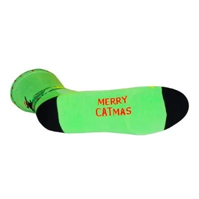 SockGuy Merry Catmas 6" Crew Bike Sock