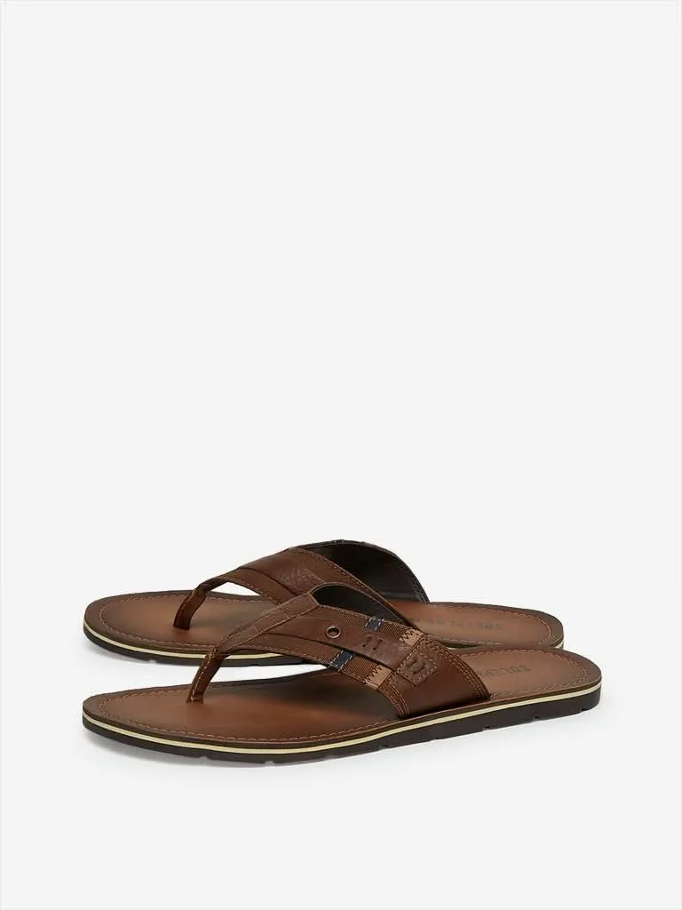 SOLEPLAY Tan Patch Design Sandals