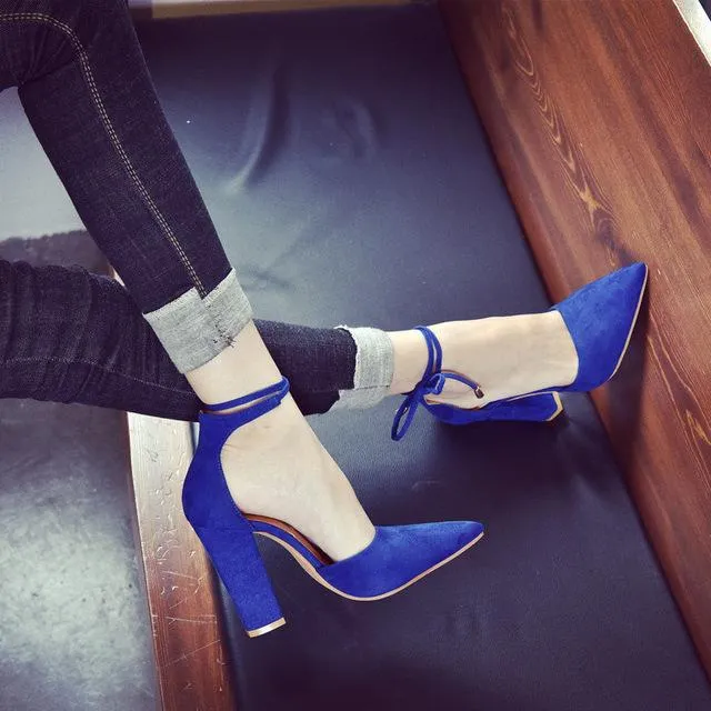 Spring new women shoes basic style retro fashion high heels pointed toe office & career shallow footwear women pumps