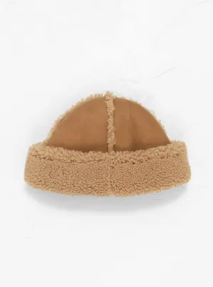 Suede Back Curly Seam Out Cap Tan