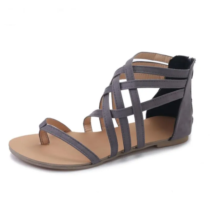 Summer Rome Style Braided Strap Flat Sandals