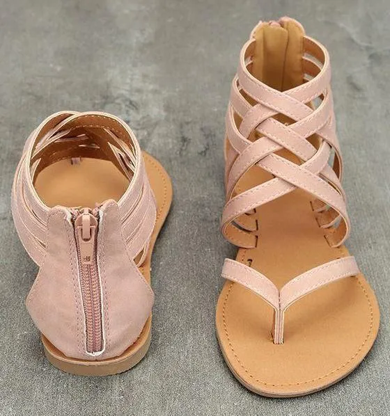 Summer Rome Style Braided Strap Flat Sandals