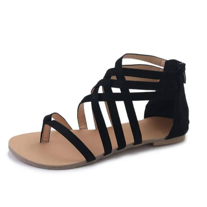 Summer Rome Style Braided Strap Flat Sandals