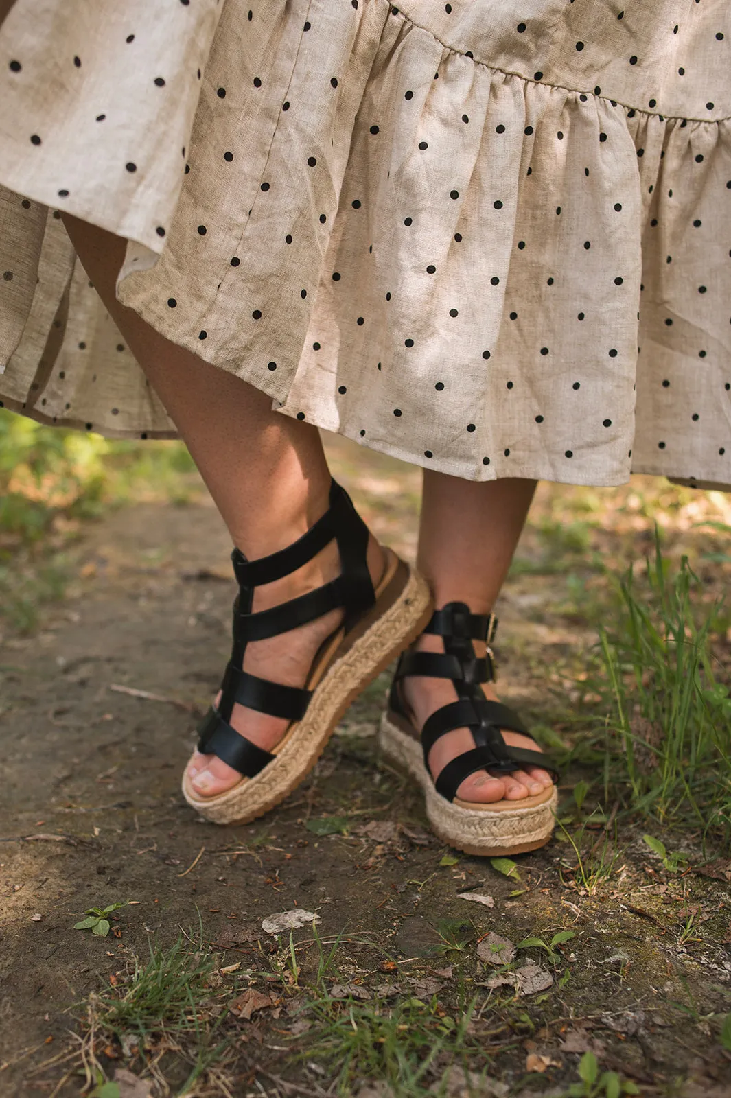 The Orphin Fisherman Platform Sandals - Black