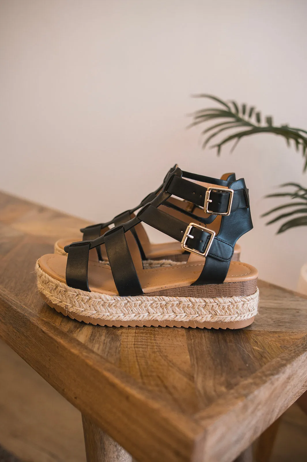 The Orphin Fisherman Platform Sandals - Black