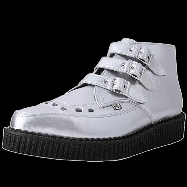 TUK - Silver 3-Buckle Pointed Creeper Boot