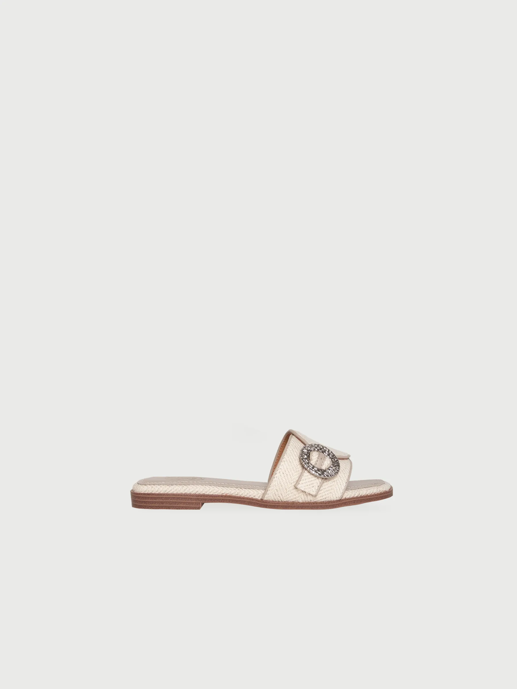 Weave Buckle Linen Sandals