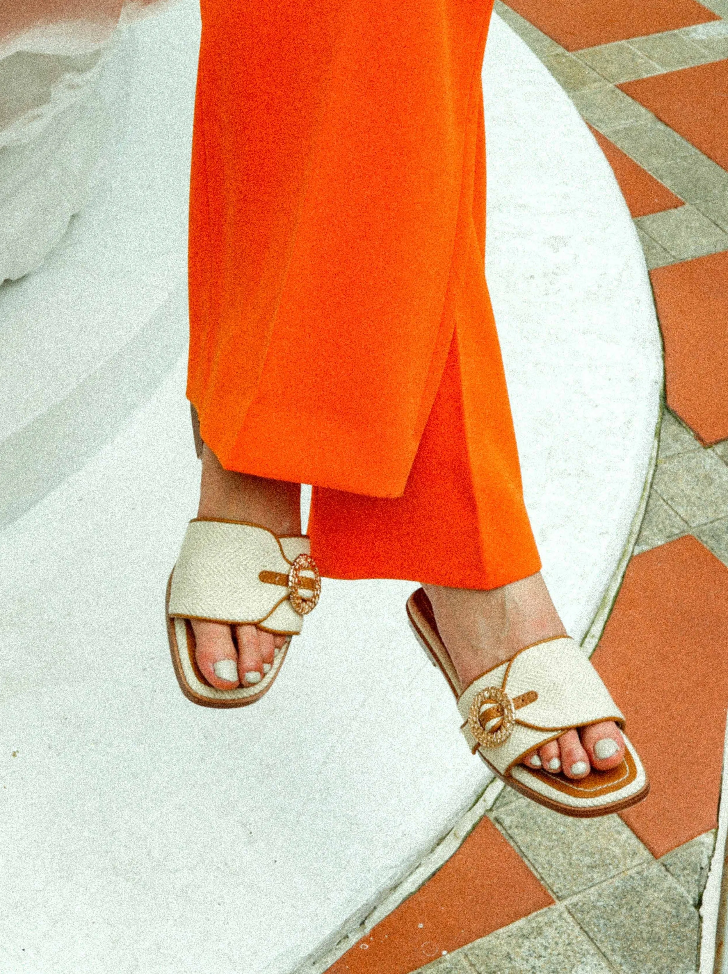 Weave Buckle Linen Sandals