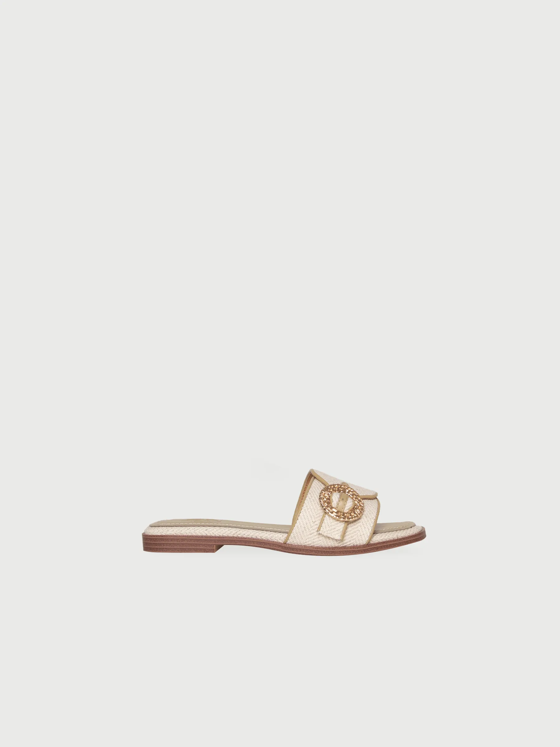 Weave Buckle Linen Sandals